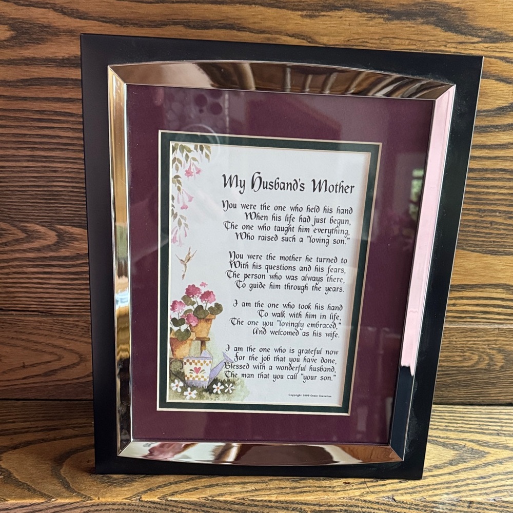 Framed Sentimental Print - Plum Matting with Silver Frame